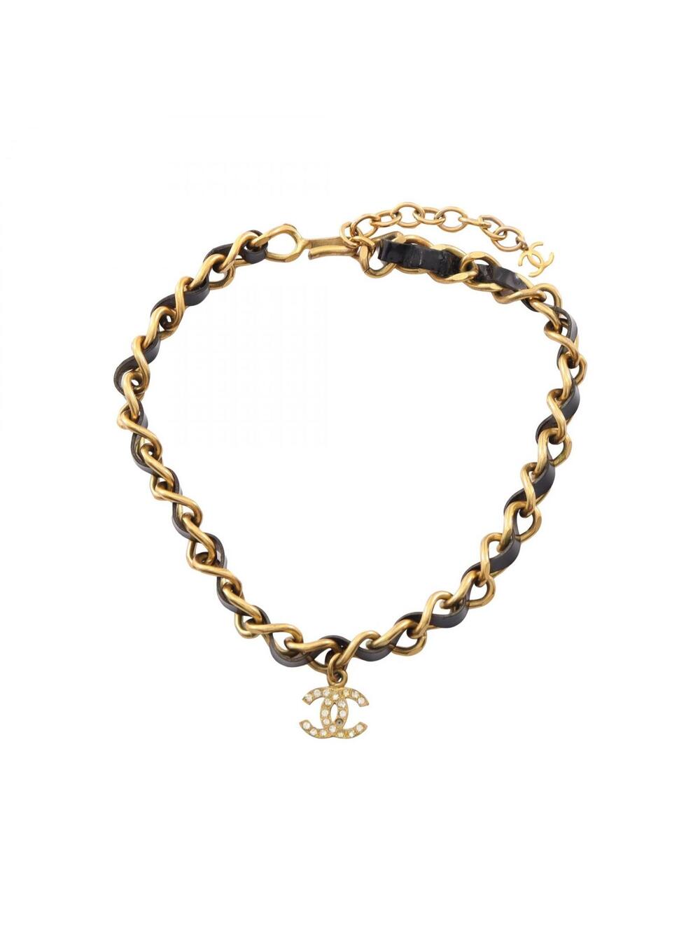 Chanel Coco Mark Chain Choker Necklace #346484C77B